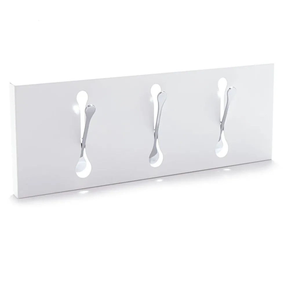 Appendiabiti a muro in metallo Evan 3 White