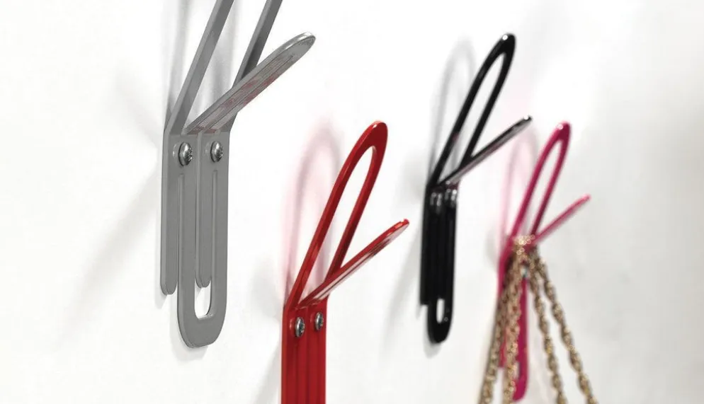10 appendiabiti da parete a forma di graffetta Clip
