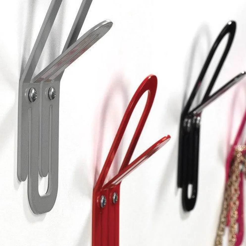 10 appendiabiti da parete a forma di graffetta Clip
