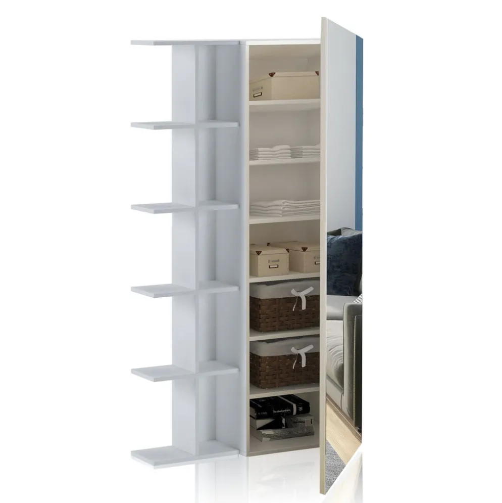 Armadio guardaroba per ingresso con libreria Keris