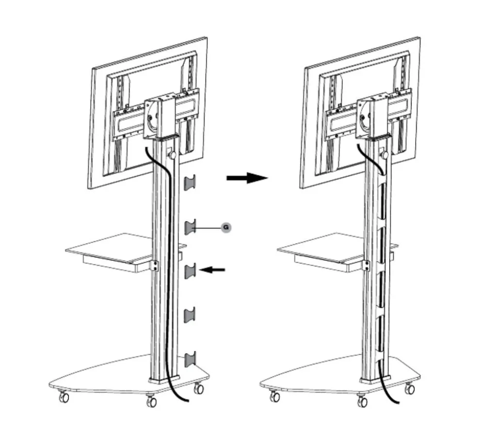 Carrello porta TV Agile regolabile e ruotabile