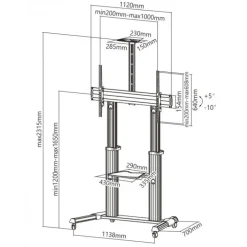 Carrello porta TV grandi dimensioni 60