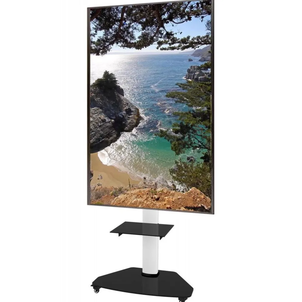 Carrello porta TV regolabile e ruotabile Agile Bianco