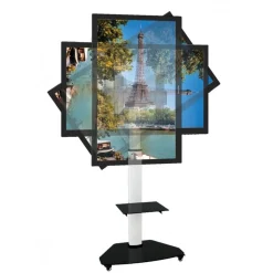 Carrello porta TV regolabile e ruotabile Agile Bianco
