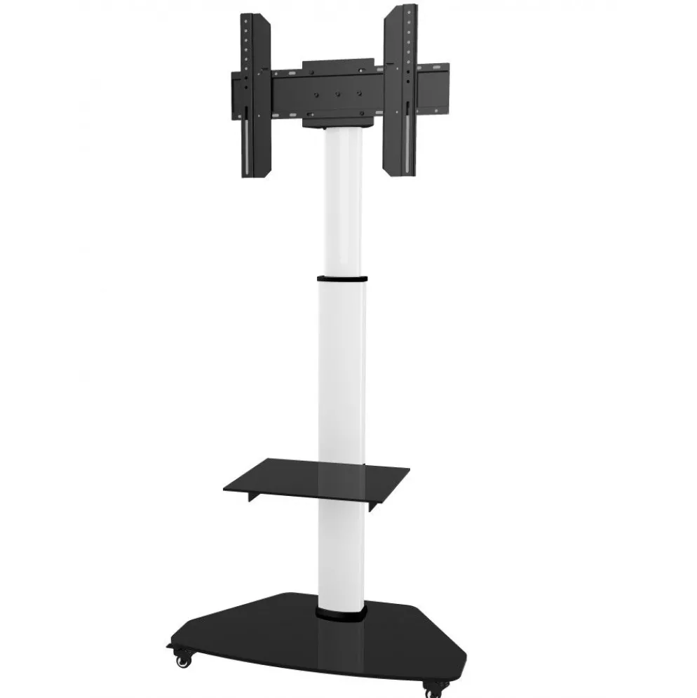 Carrello porta TV regolabile e ruotabile Agile Bianco