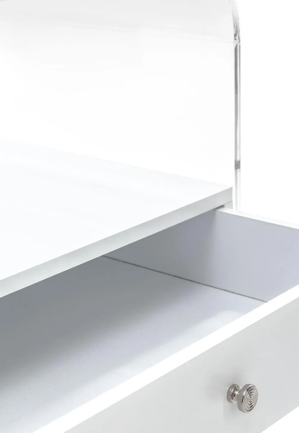 Comodino moderno Almada in plexiglass trasparente