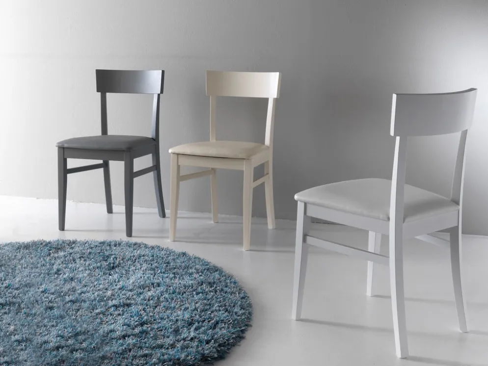 Coppia sedie in legno ed ecopelle Candis