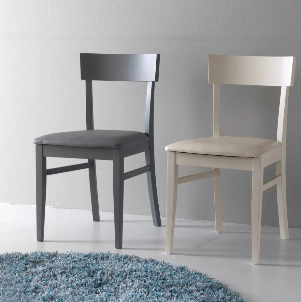 Coppia sedie in legno ed ecopelle Candis