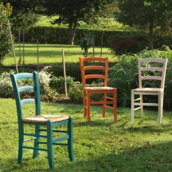 Coppia sedie in paglia colorata Coretta