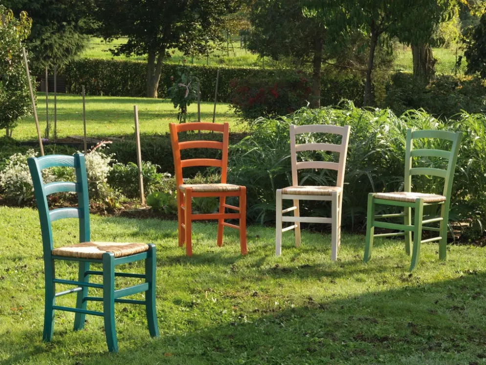 Coppia sedie in paglia colorata Coretta