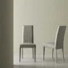 Coppia sedie schienale alto Janika in ecopelle grigio