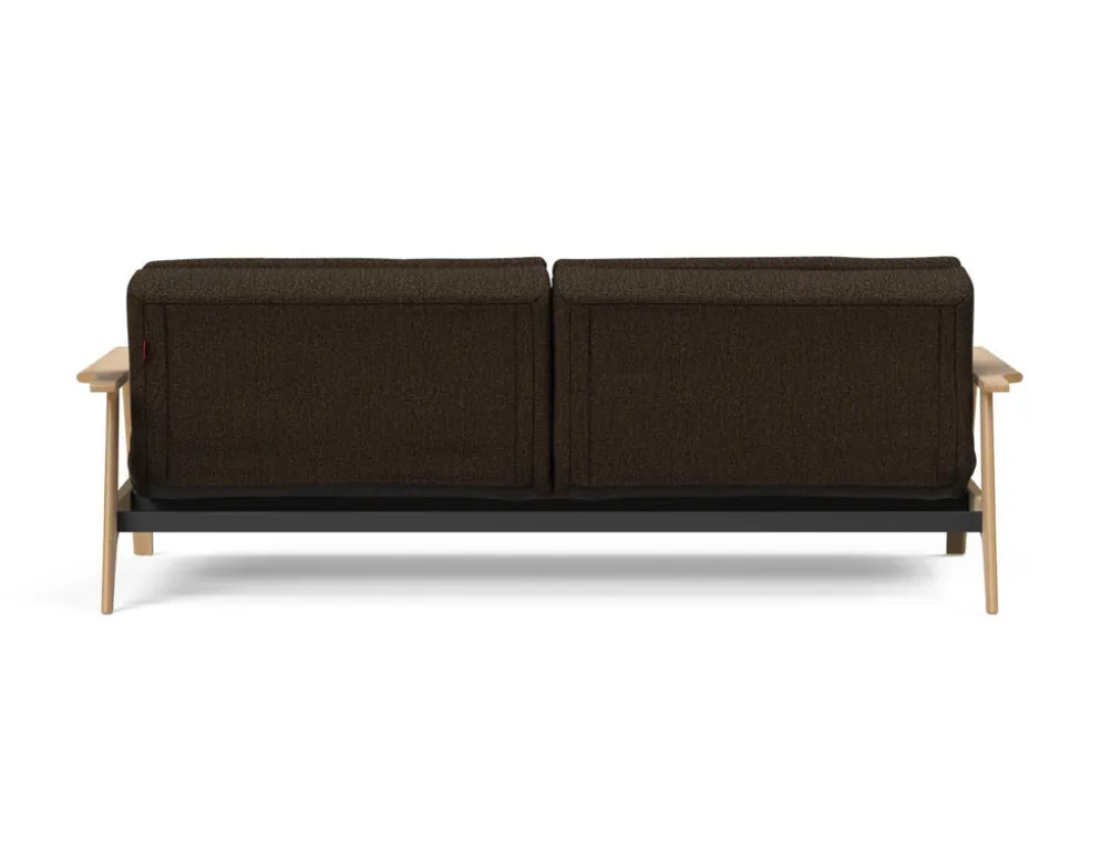 Divano letto comodo con braccioli in legno Dublexo Frej