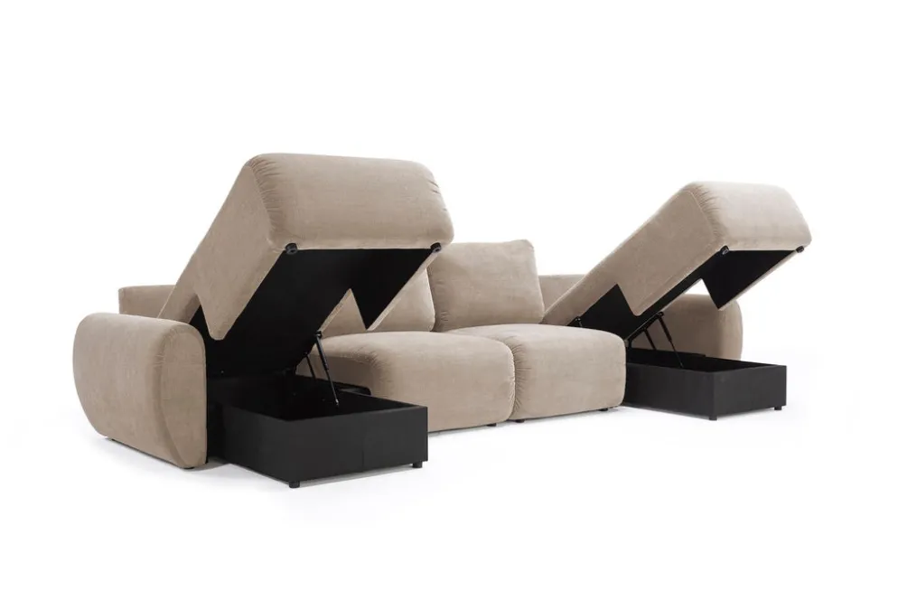 Divano letto matrimoniale Norum Curve U