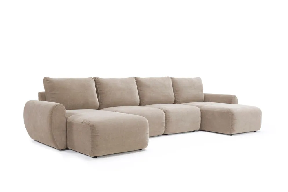 Divano letto matrimoniale Norum Curve U