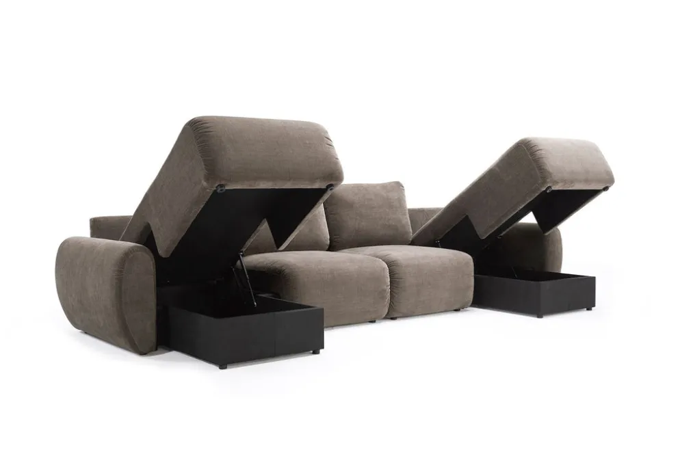 Divano letto matrimoniale Norum Curve U