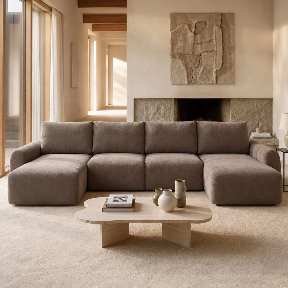 Divano letto matrimoniale Norum Curve U