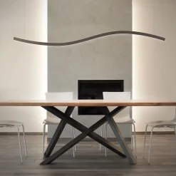 Lampadario a sospensione Curve a LED in alluminio