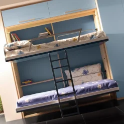 Letto a castello a scomparsa con scaletta Vagone