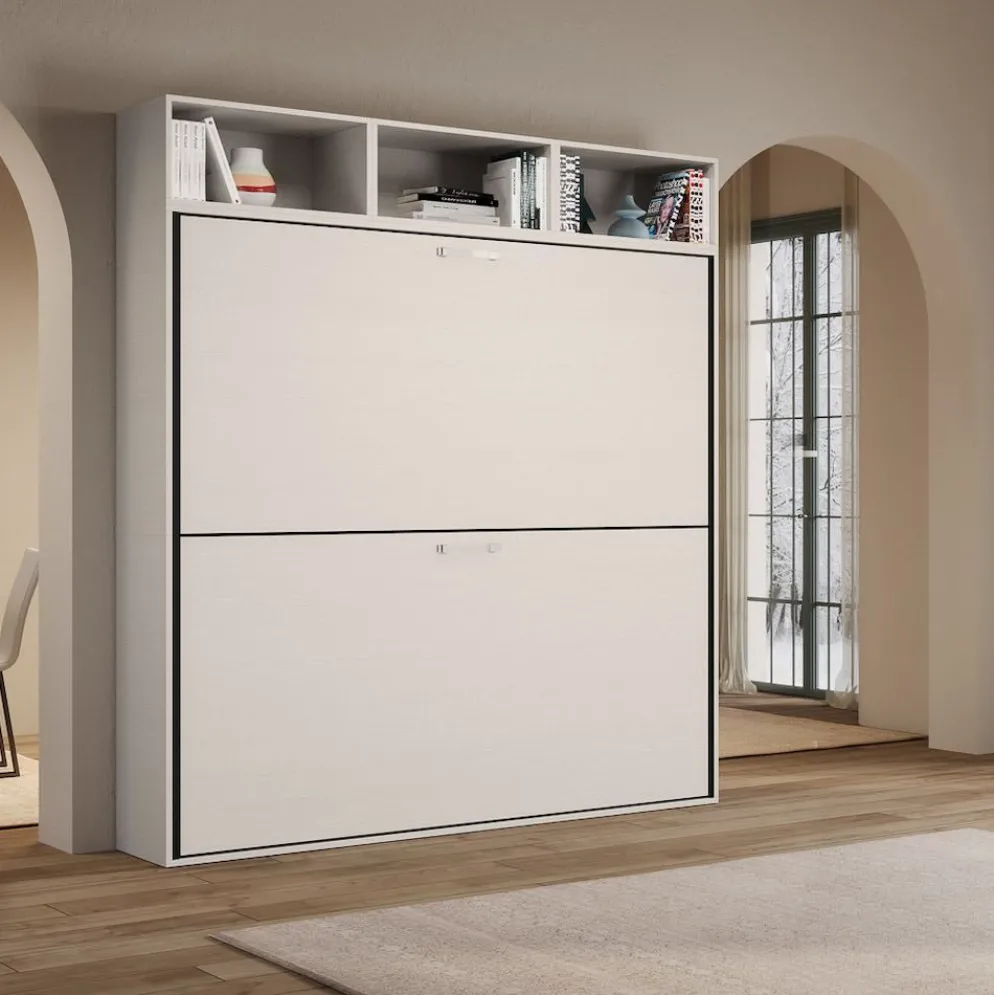 Letto a castello a scomparsa con pensili Auda L