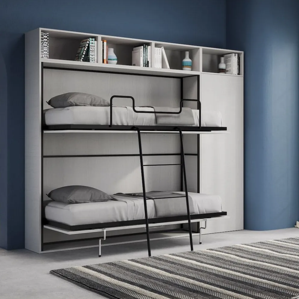 Letto a castello a scomparsa con mobili Auda I