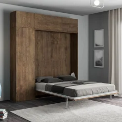 Letto a scomparsa alla francese con colonna e pensili Lexton