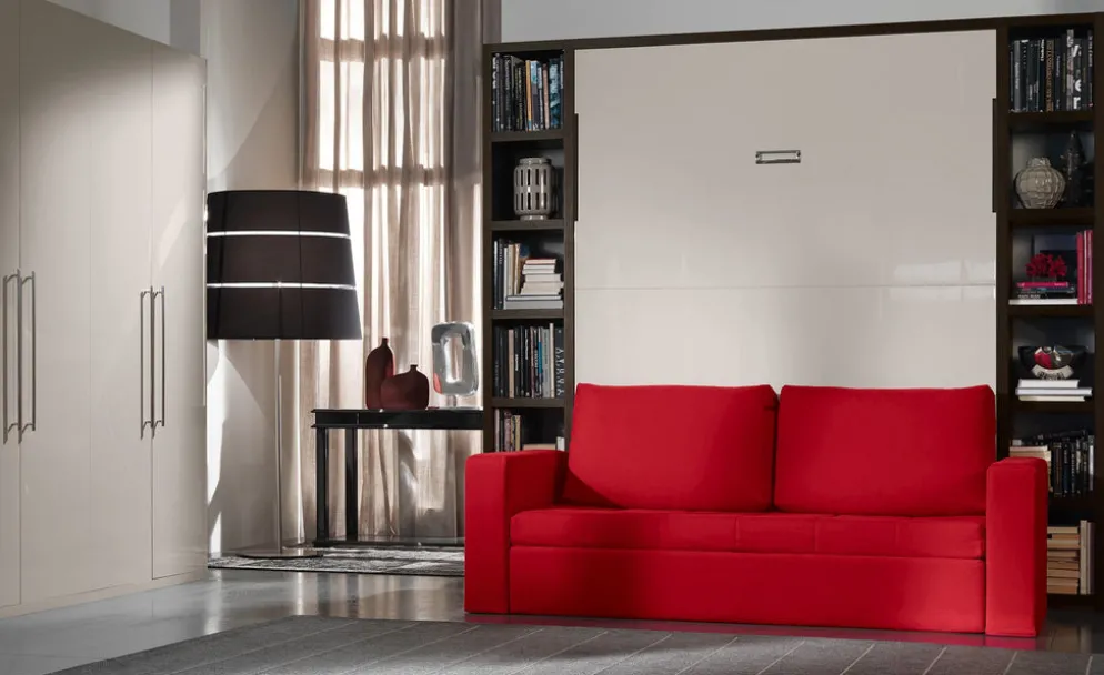 Letto a scomparsa con divano Cubo