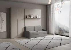 Letto a scomparsa con divano mensola e armadio 2 ante Capital Sofà