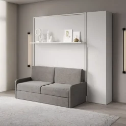 Letto a scomparsa con divano mensola e armadio Capital Sofà