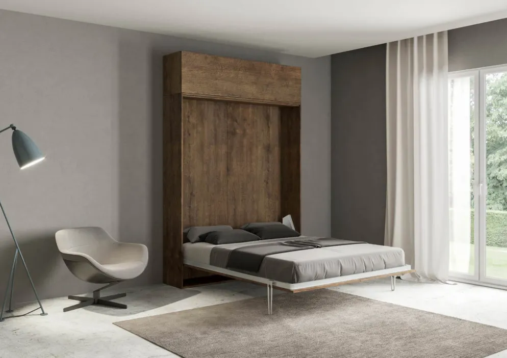 Letto a scomparsa una piazza e mezza con pensile Lexton