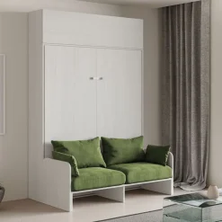 Letto matrimoniale a scomparsa con divano e pensile Lexton