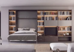 Letto matrimoniale a scomparsa verticale Pratico