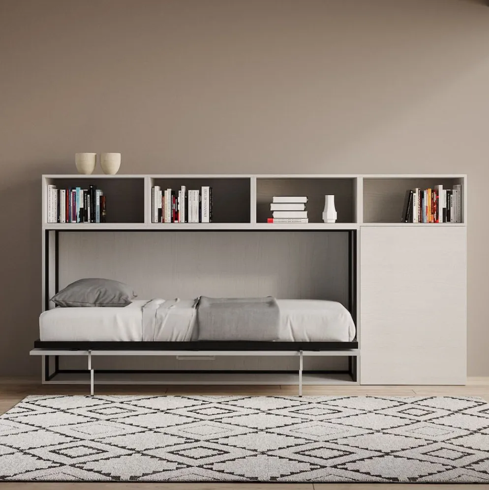 Letto singolo a scomparsa con mobili Auda A