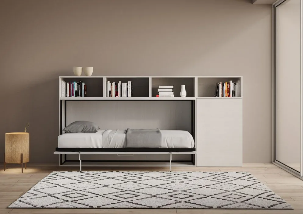 Letto singolo a scomparsa con mobili Auda A