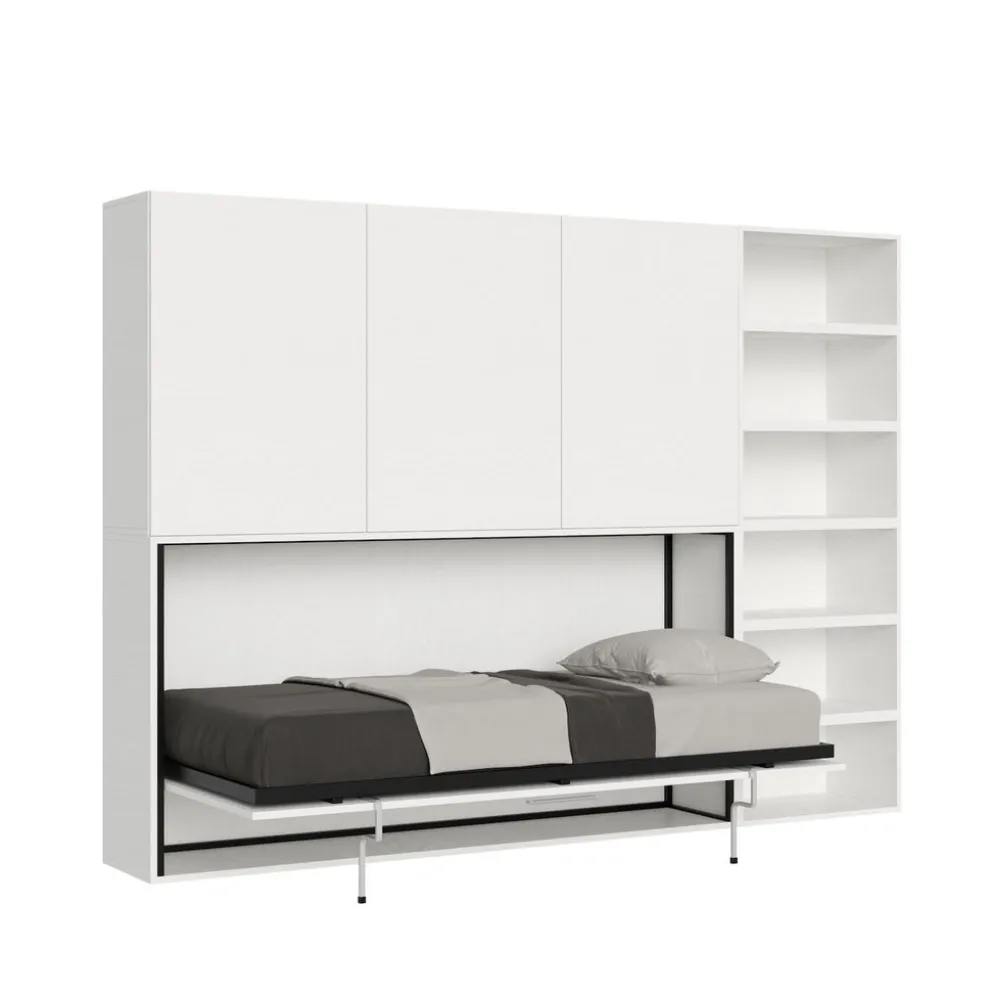 Letto singolo a scomparsa con mobili Auda G