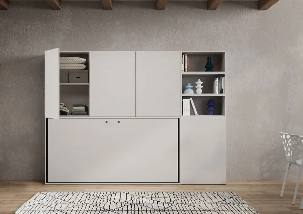Letto singolo a scomparsa con mobili Auda F