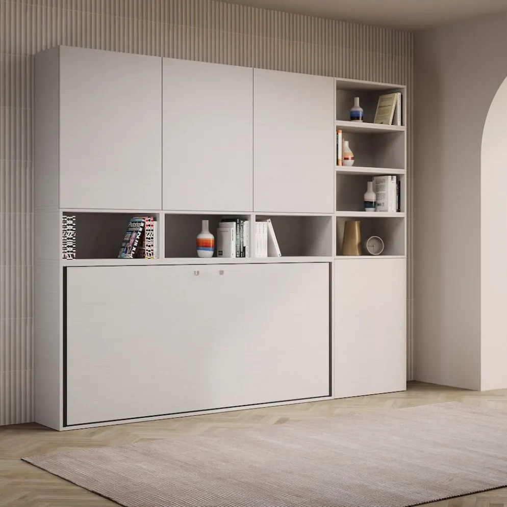 Letto singolo a scomparsa con mobili Auda E