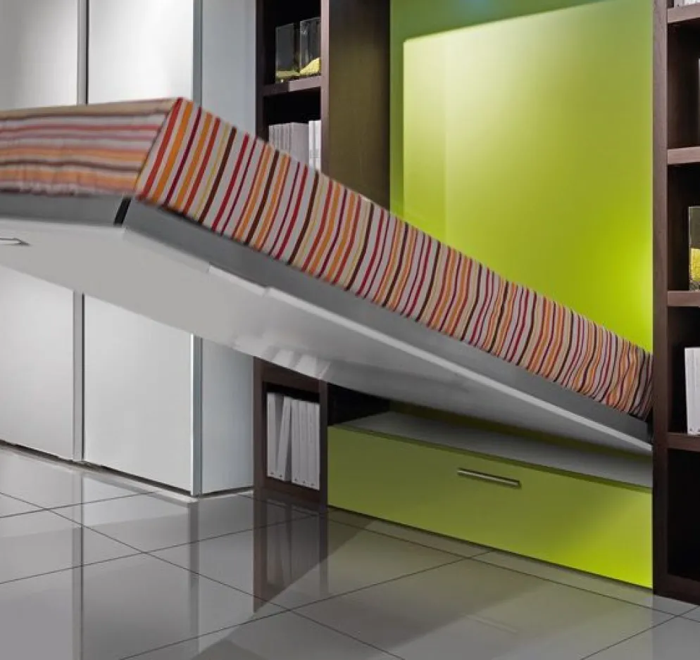 Letto singolo a scomparsa con cassettone Rapido