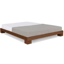 Letto sommier in legno massello Edvin Noce