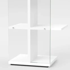 Libreria a colonna in vetro e legno Laddy