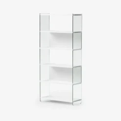 Libreria a colonna Tibor202 in vetro e laminato 202 cm