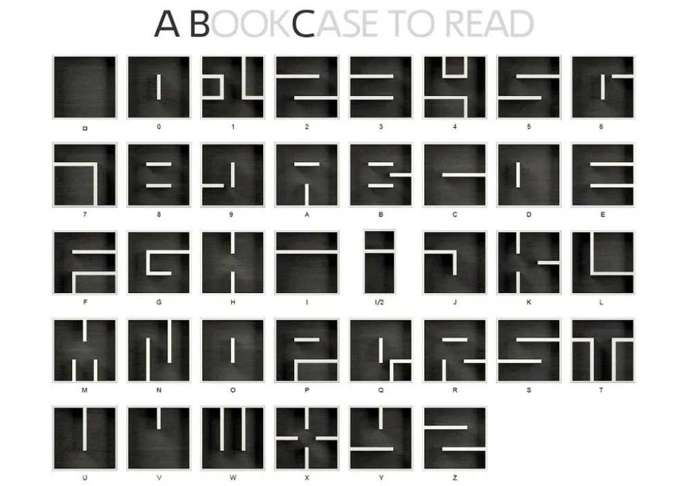 Libreria a cubi componibile lettere alfabeto ABC HEY YOU