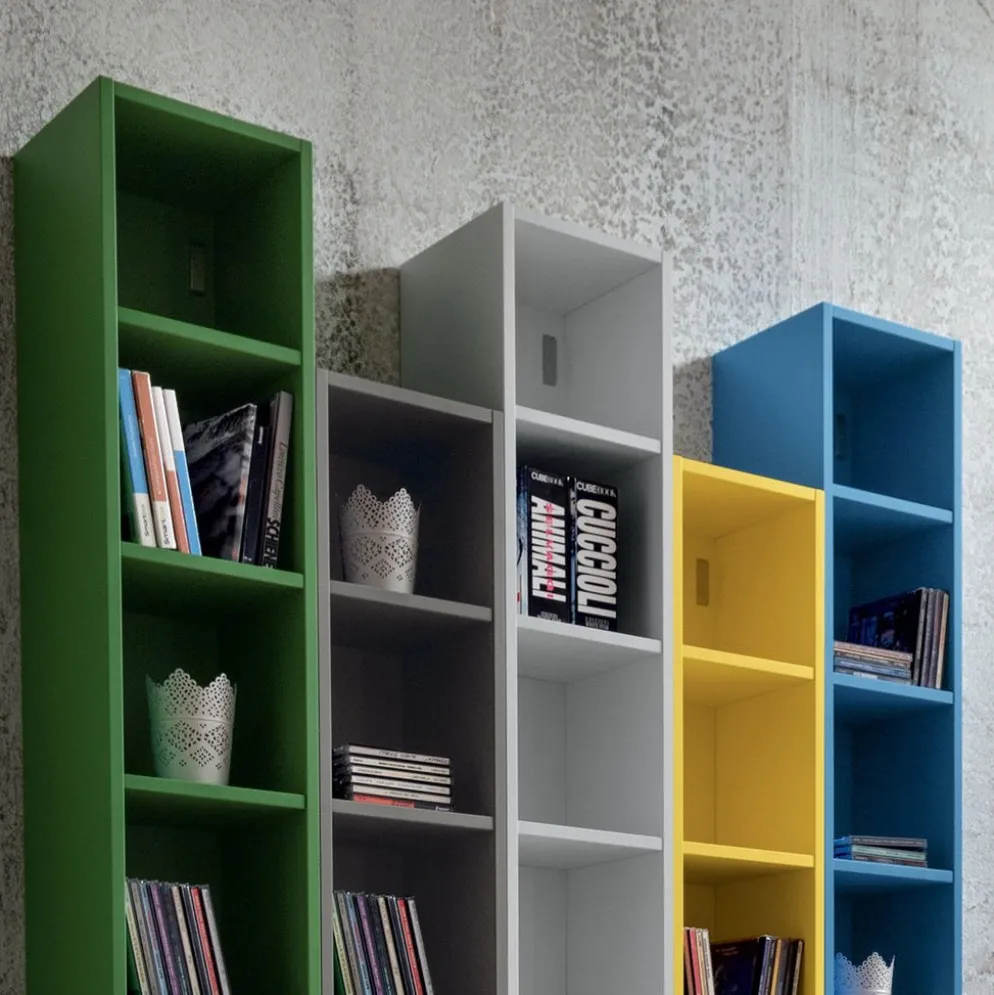 Libreria a parete composizione multicolore Eloise