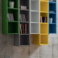 Libreria a parete composizione multicolore Eloise