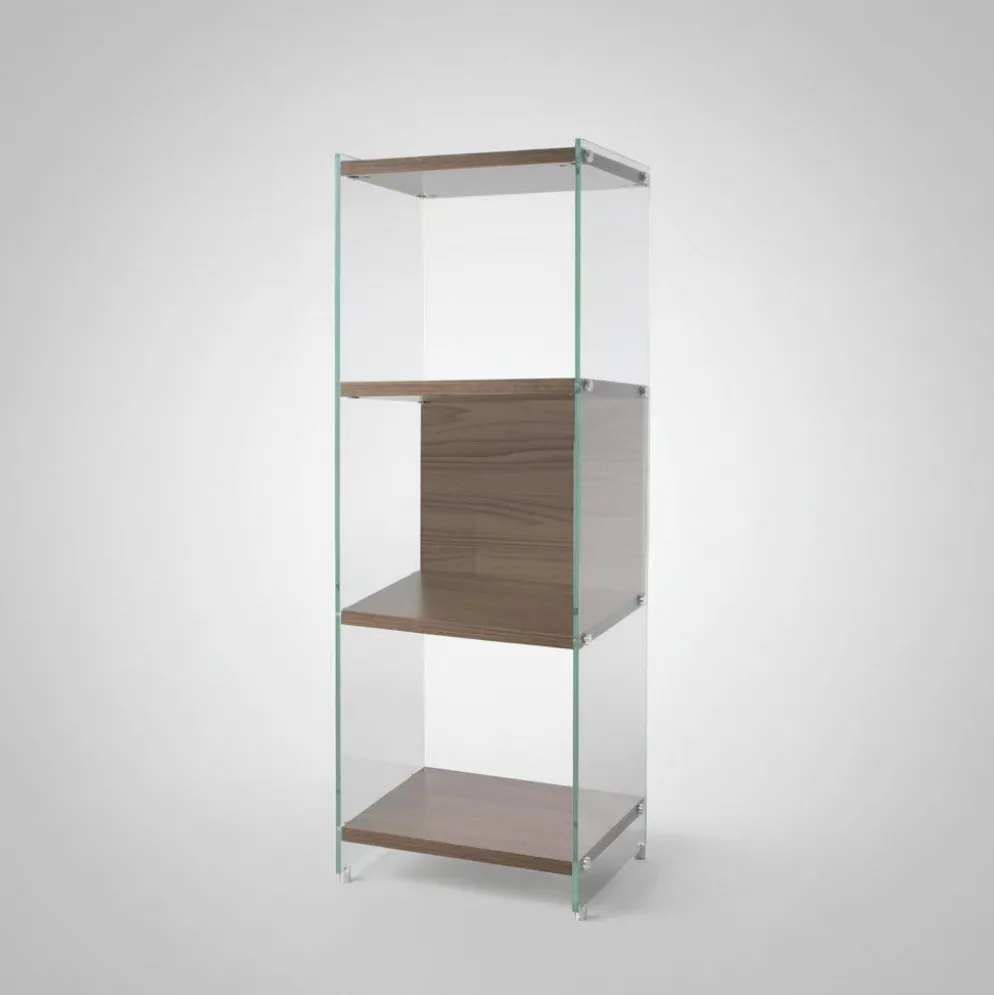 Libreria colonna Tibor126 in vetro e laminato 120 cm