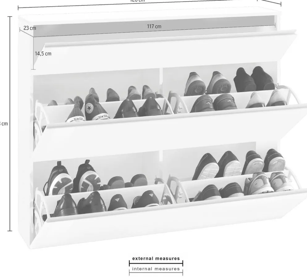 Mobile scarpiera ingresso Neville 2 White