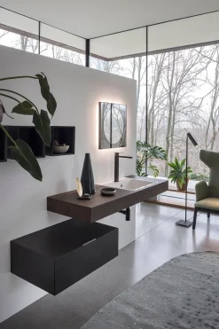 Mobili bagno in legno Qubo 2 di Loetrà