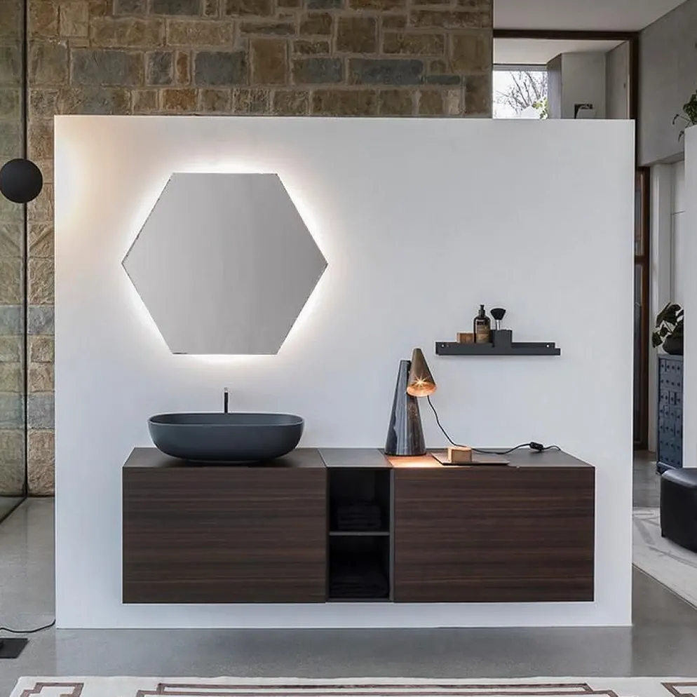 Mobili bagno in legno Qubo 1 di Loetrà