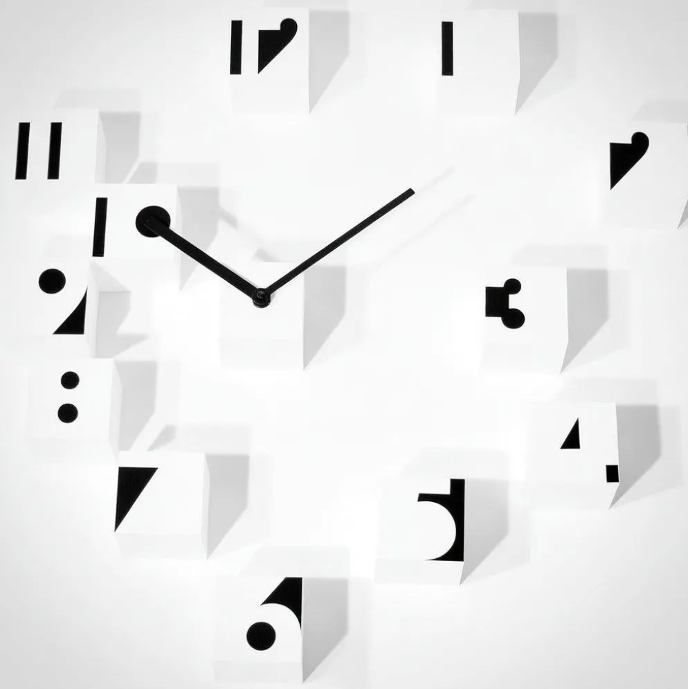 Orologio parete RND_Time Optical a cubetti da fissare a muro