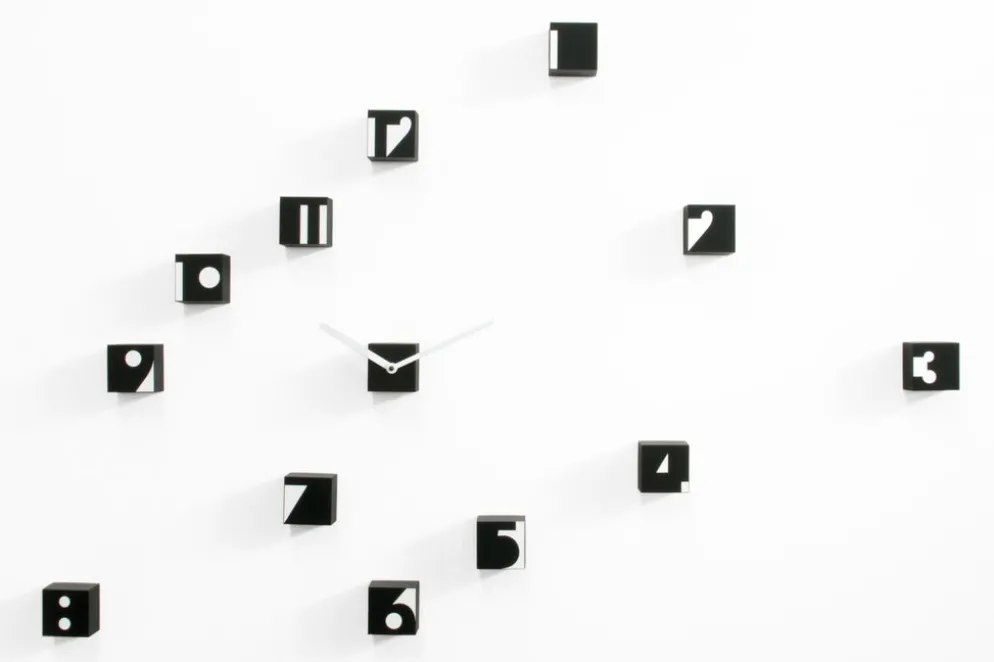 Orologio parete RND_Time Optical a cubetti da fissare a muro
