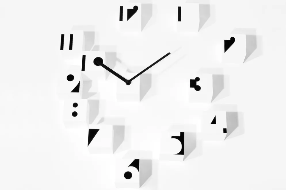 Orologio parete RND_Time Optical a cubetti da fissare a muro